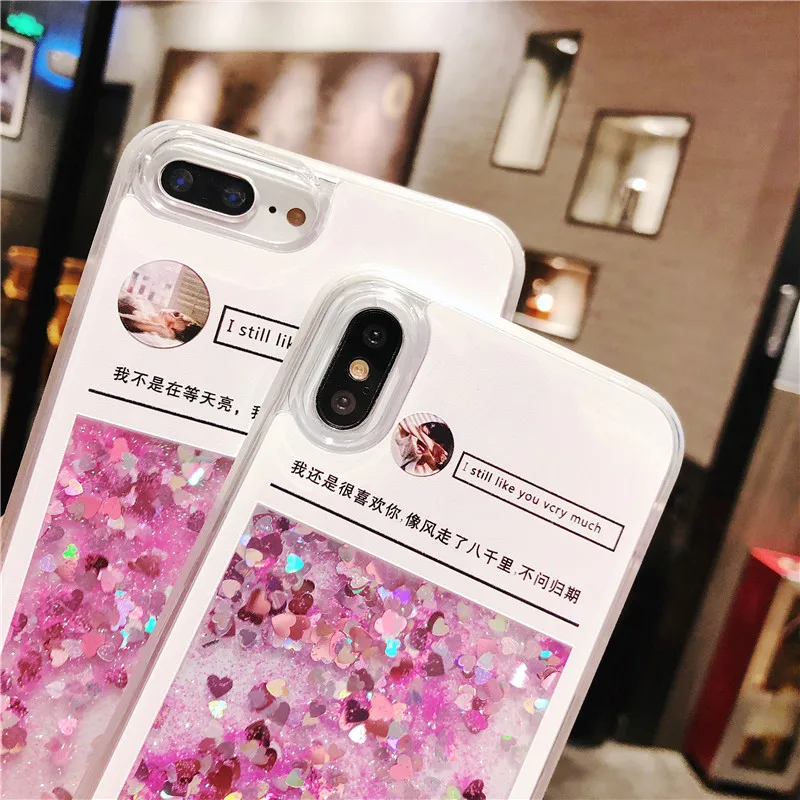 Luxury Glitter Liquid Sand Quicksand Star Case For iPhone Xr XS Max dialogue Capa Fundas 7 8 6 6s Plus X Coque |
