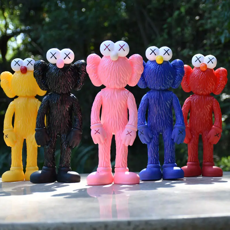 

KAWS BFF Trendy Toys 35cm Anime Doll Kawaii Room Decoration Sesame Street Classic Character Doll Model Christmas Birthday Gift