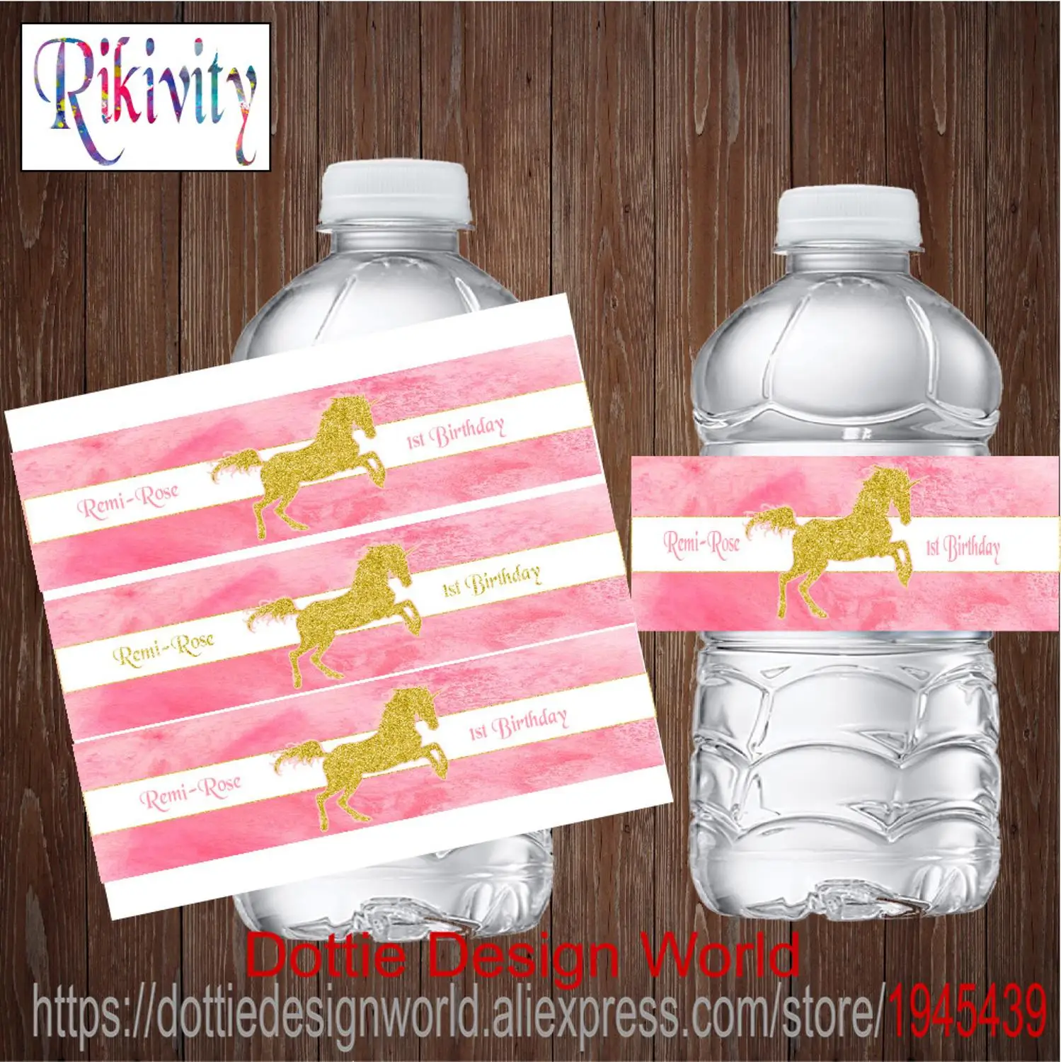 20 шт./партия единорог бутылка для воды вино шампанское этикетки конфета обертка