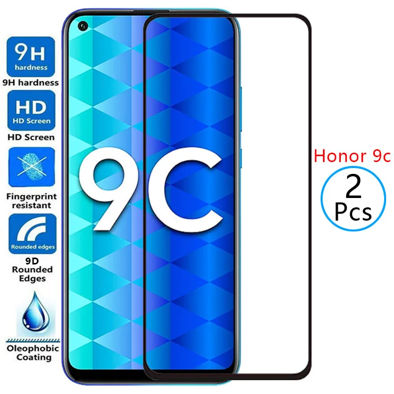 

9d protective tempered glass for huawei honor 9c screen protector on honor9c huwei hawei honer onor hono honr 9 c c9 safety film
