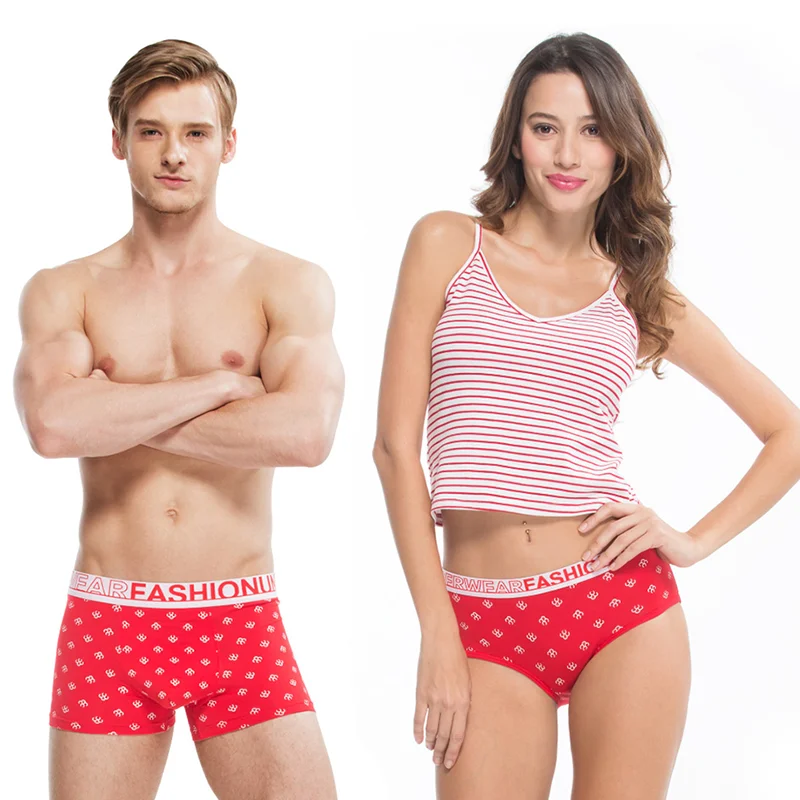 Нижнее белье для пар мужские и женские хлопковые Молодежные трусы влюбленных