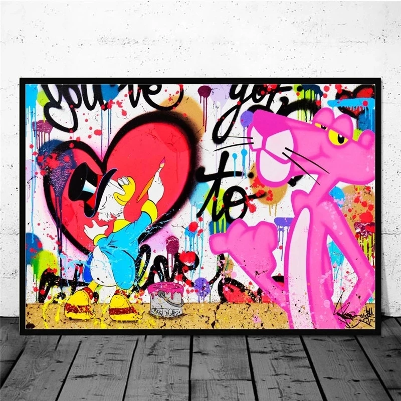 

Prints Mickey Mouse Posters Disney Home Decor Canvas Donald Duck Painting Wall Artwork Modern Bedroom Cuadros Modular Pictures