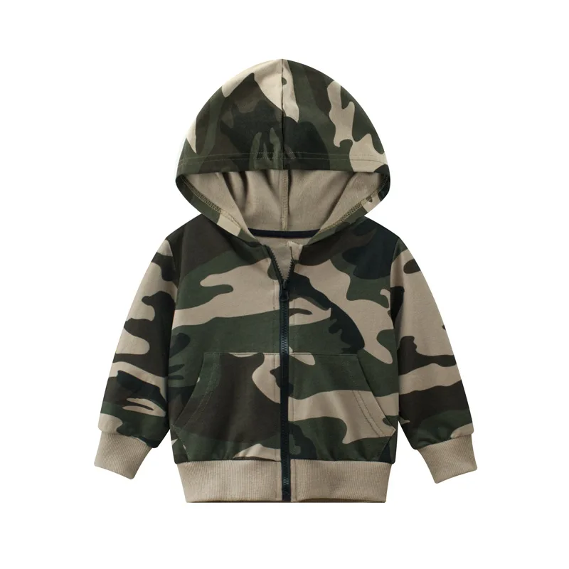 

Baby Boys Camouflage Hoodie Sweatshirt Kids Clothes Spring Autumn Coat Children Hooded Jacket New Arrival 2021