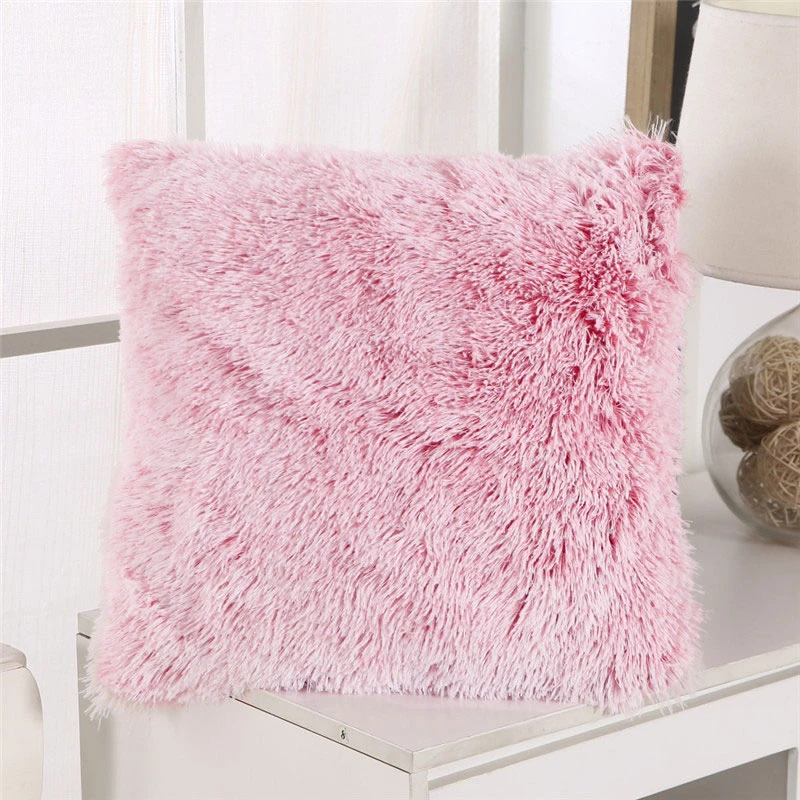 Пушистый Плюшевый чехол для подушки квадратный мягкий удобный домашний декор