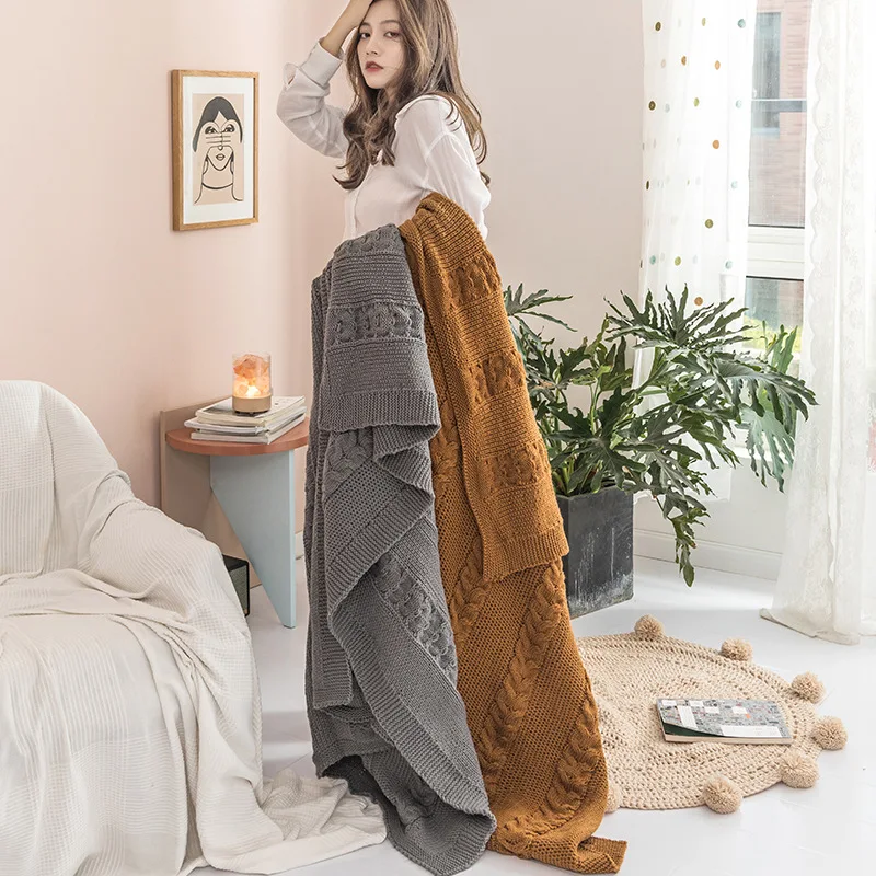 للبيع Bubble Kiss-بطانية صيفية سميكة من الأكريليك ، محبوكة للأسرة ، المنزل ، تكييف الهواء ، المكتب ، القيلولة