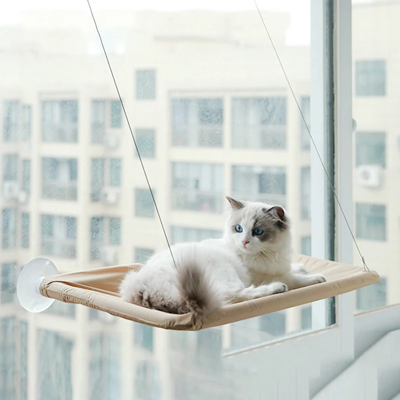 Pet Supplies Cute Cat Hanging Beds Comfortable Sunny Seat Window Mount Hammock Shelf Bearing 17.5kg | Дом и сад