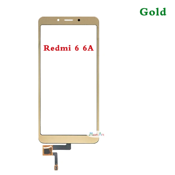 For Redmi 6 6A Gold Высокое качество для Xiao mi Red mi 6 6A/5A сенсорный экран дигитайзер сенсор внешняя Передняя стеклянная панель объектива для Red mi 6 Pro/mi A2 Lite - Цвет: For Redmi 6 6A Gold