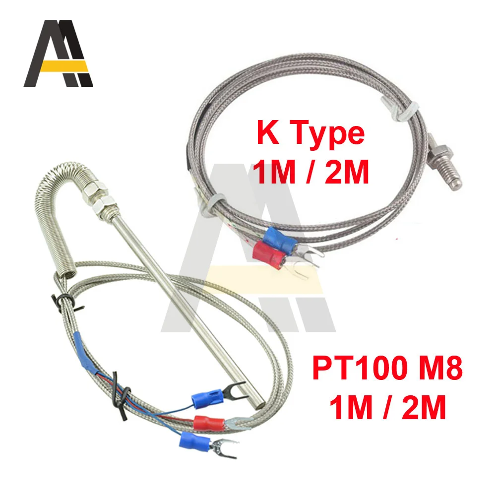 Термопара M6 M8 Screw K J PT100 провод термопары 1 м/2 м контроллер температуры зонд