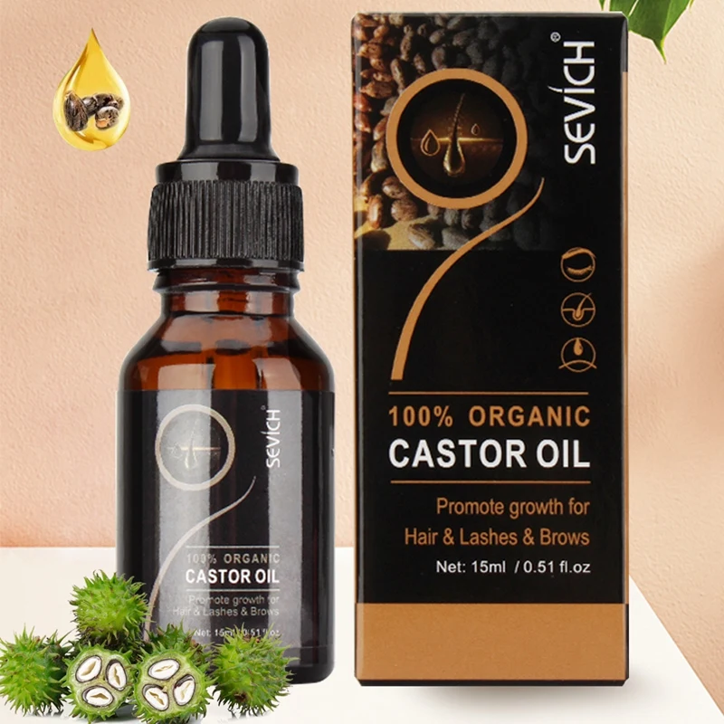 

Sevich 15ml Castor Oil Organic Eyelashes Growth Serum Hair Treatment Eyebrow Fast Growth Essential Oil Makeup Eyelash Enhancer