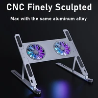 aluminum laptop stand for macbook pro ipad computer pc tablet adjustable notebook stand pad laptop holder base with cooling fan