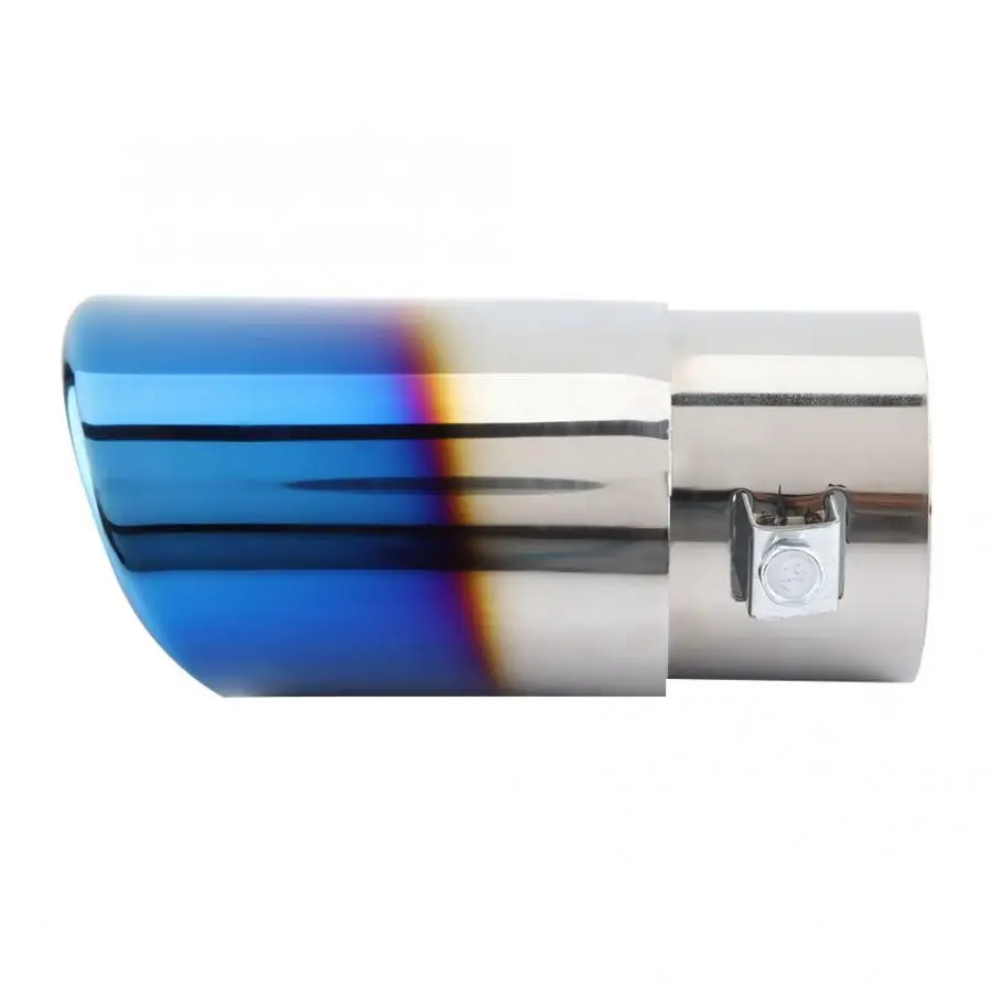 Глушитель для автомобиля хромированная синяя нержавеющая сталь Универсальная