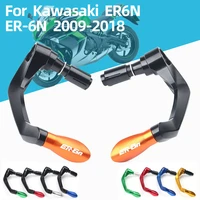 with logo for kawasaki er6n er 6n 2009 2018 motorcycle 7822mm cnc handlebar grips guard brake clutch levers guard protector