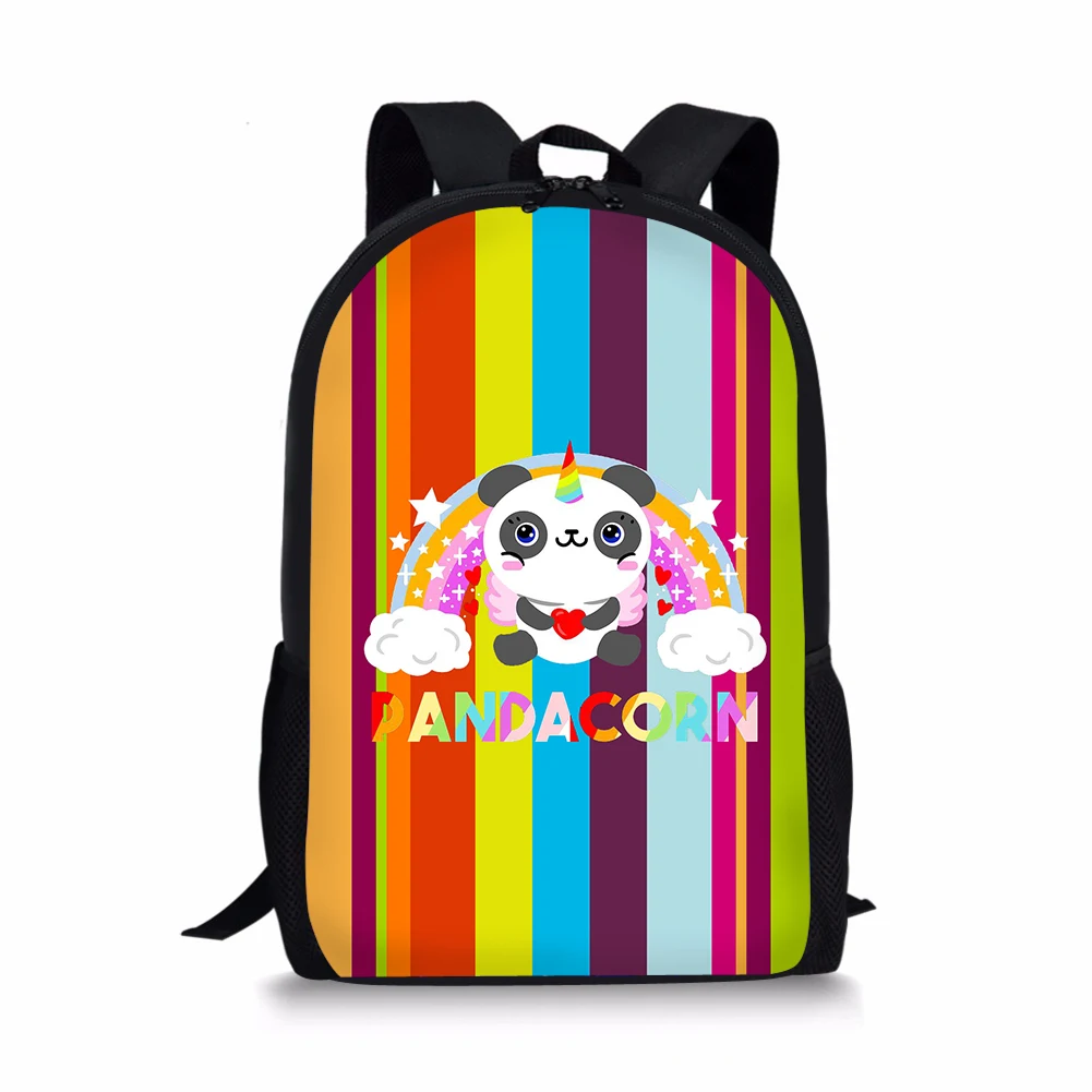 Children's Backpack Panda Colorful Unicorn Pattern Students School Bags Teenagers Book-Bag Mochila Women's Travel Bag