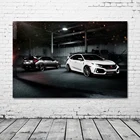 Художественные настенные постеры Honda Civic Type R Dream Car Sport Car с тканевым принтом, картины на холсте для украшения гостиной
