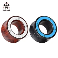 wholesale price fashion wood blue white stone ear tunnels expanders piercing body jewelry ear gauges stretchers 34pcs