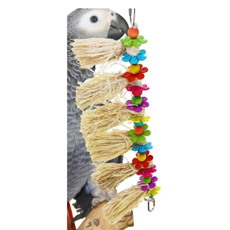 

Parrot nibble toy bird toy grass pulling acrylic string