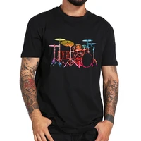 drum set bold digital colors t shirt tops fashion streetwear tee shirt homme