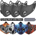 Спортивная маска для лица с фильтрами PM 2,5, выхлопной клапан, зажим для носа, ротовая крышка, моющийся многоразовый респиратор, велосипедная маска для лица