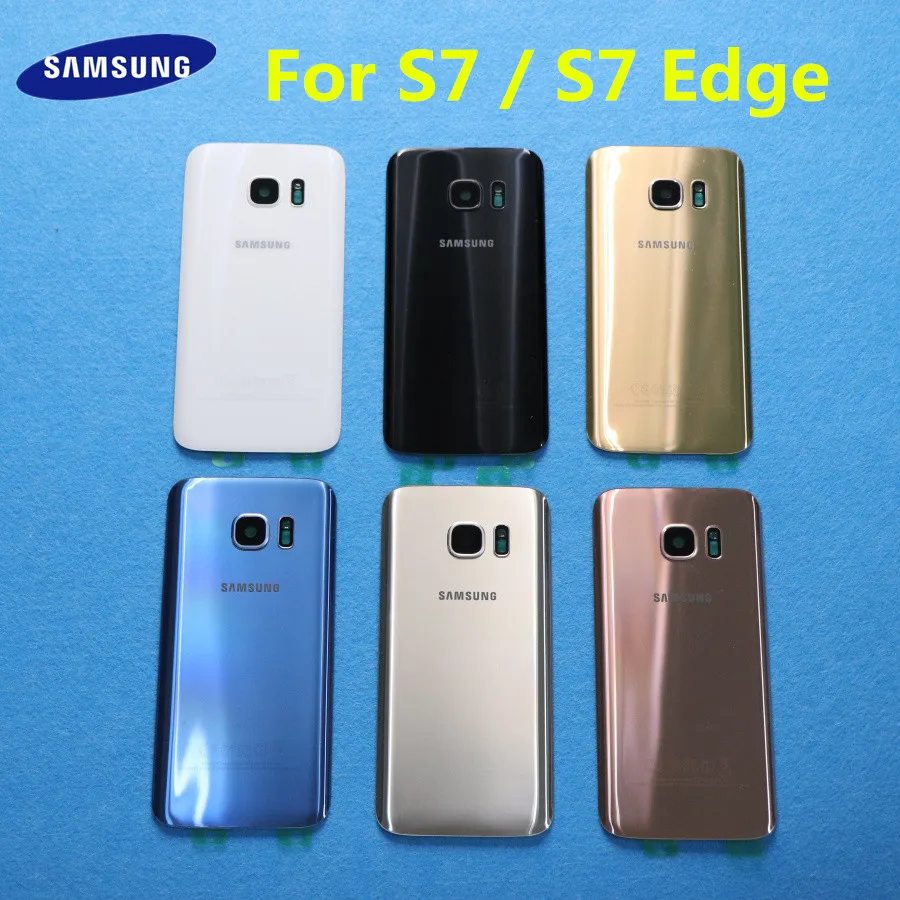 Задняя панель из стекла для Samsung Galaxy S7 G930 G930F G930FD Edge G935 G935F G935FD + наклейки объектива