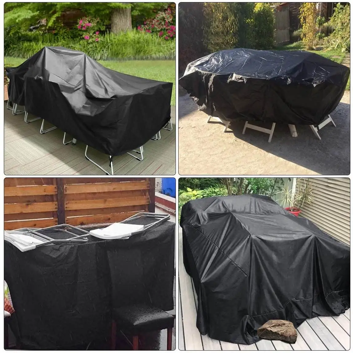 

Outdoor Furniture Covers for Patio 600D Oxford Polyester Extra Large Size Dust Waterproof UV-proof All-Purpose Furniture Covers