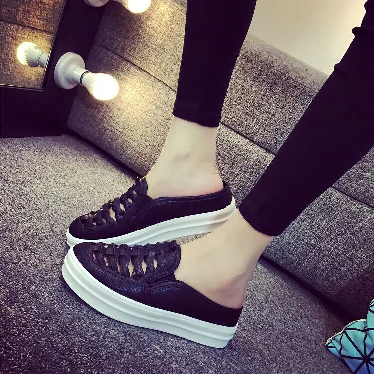 

Женские туфли на плоской подошве, Слиперы, женские лоферы, туфли на платформе с закрытым носком, роскошные шлепанцы на танкетке, 2022, дизайнер...