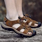 Мужские сандалии из натуральной кожи, модные летние туфли, тапочки, большие размеры, 2021