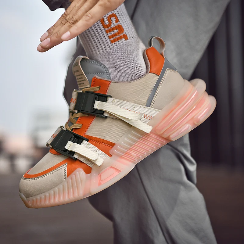 Fashio Buckle Strap Men Hip Hop Shoes Superstar Platform Men Sneakers High Quality Chunky Trainers Men Popcorn Running Shoes Man