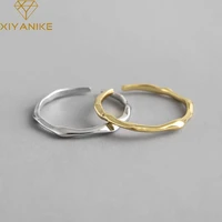 xiyanike 925 sterling silver hot sale geometric irregular thin ring women fashion cool smooth minimalist adjustable ring jewelry