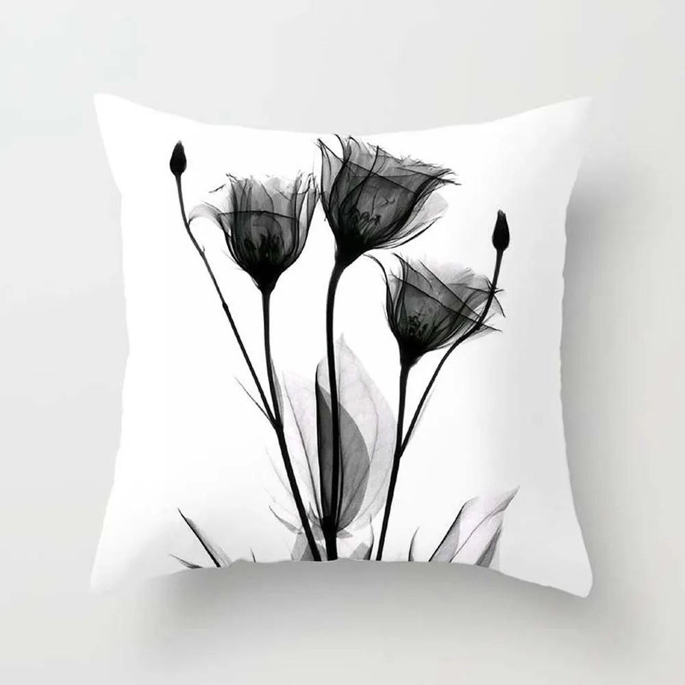 

Modern Art Floral Printed Pillowcase Watercolor Flower Illustration Cushion Decorative Pillow Home Decor Sofa Throw Pillows