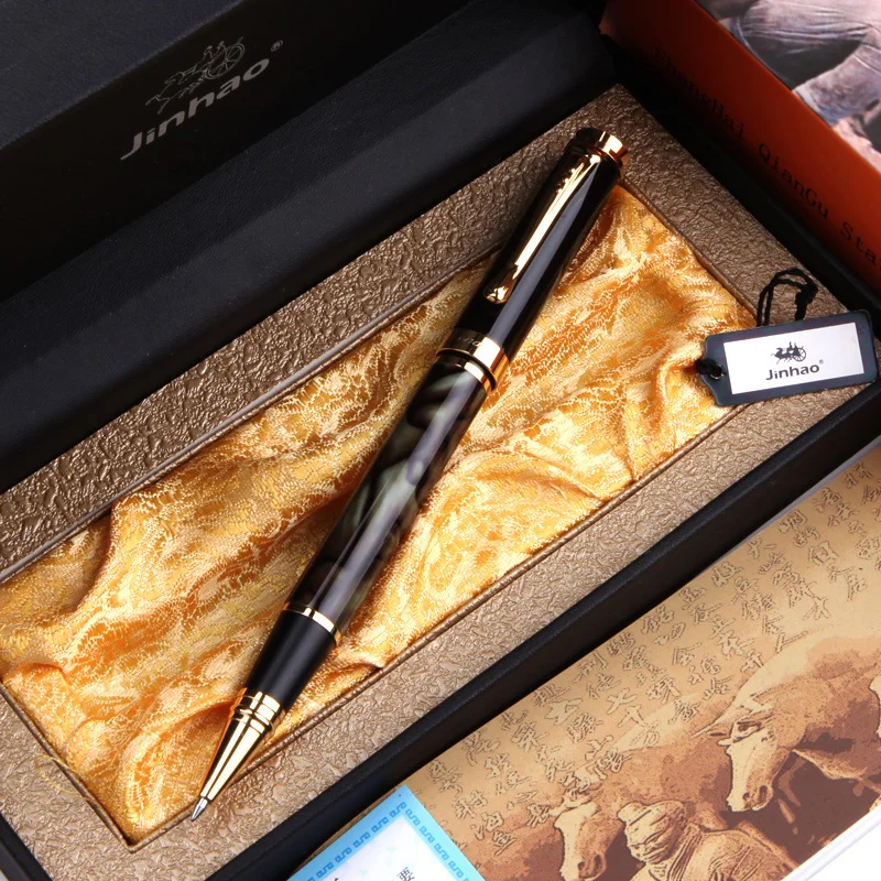 Шариковая ручка Jinhao 500 шариковая Роскошная золотая модель 0 7 мм черная заправка