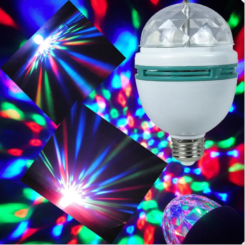 Вращаюсветодиодный светодиодная RGB-лампа E27 3 Вт 6 с автоматическим вращением