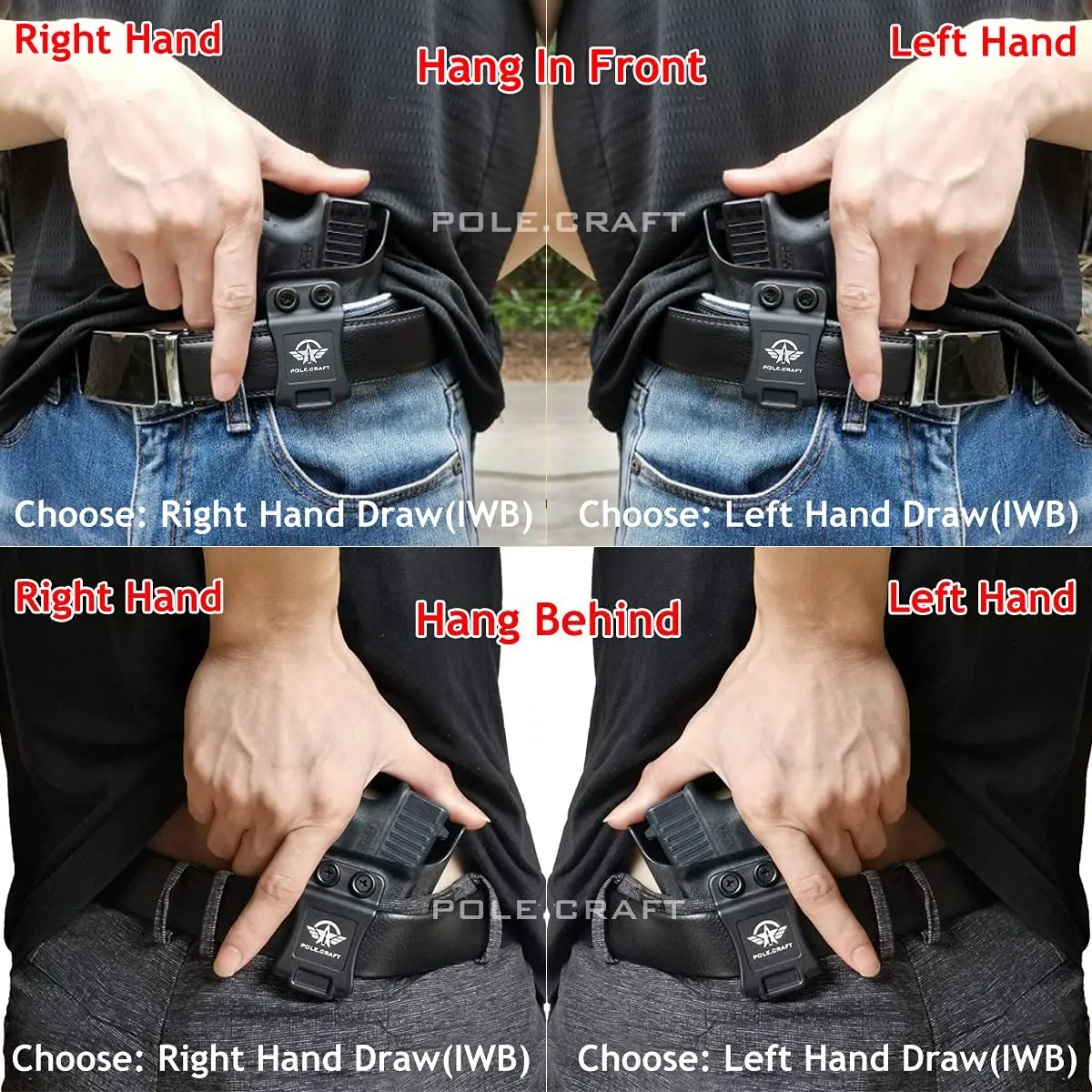 Кобура для пистолета POLE.CRAFT Glock 17 IWB Kydex подходит под заказ: / 22 31 (поколение 1-5) |