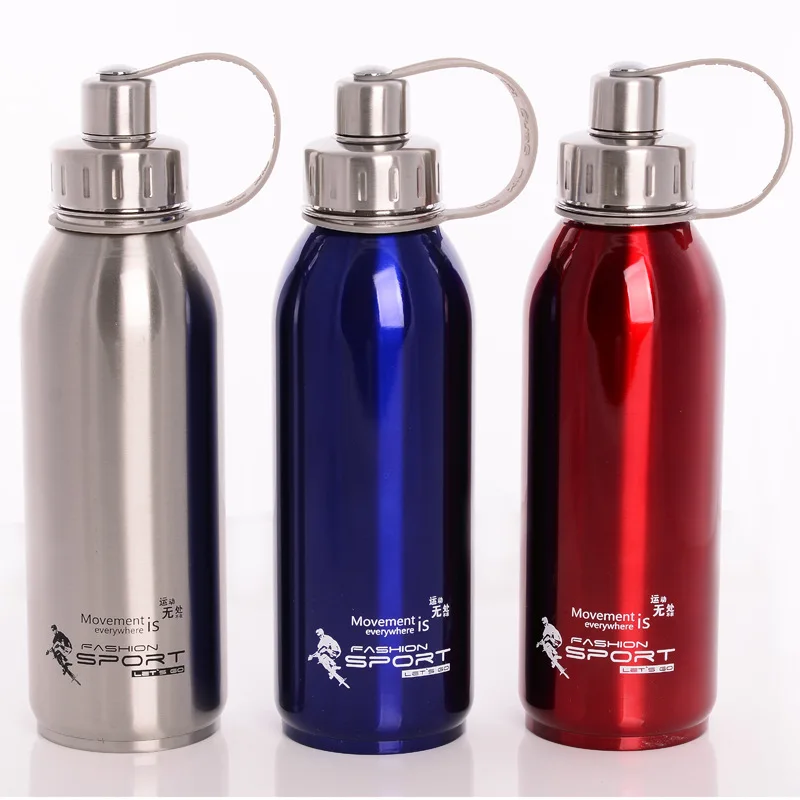 Термобутылка для воды спортивная из нержавеющей стали с двойными стенками