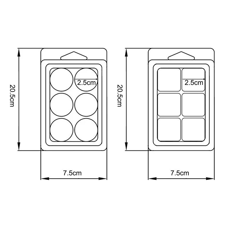 

10 Packs Wax Melt Mold, Wax Melt Clamshells Molds Square, 6 Cavity Clear Plastic Cube Tray For Candle-making & Soap