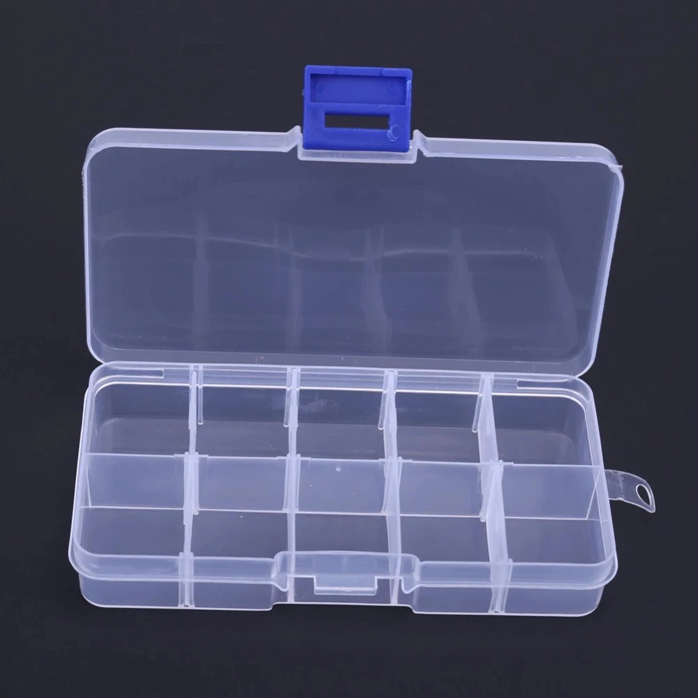 

10 Compartments Pouch Storage Box Transparent Fishing Lure Square Fishing Box Spoon Hook Lure Tackle Box Fish Accessory Box