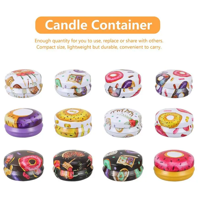 12 шт. винтажные самодельные консервные банки для свечей круглые коробки с