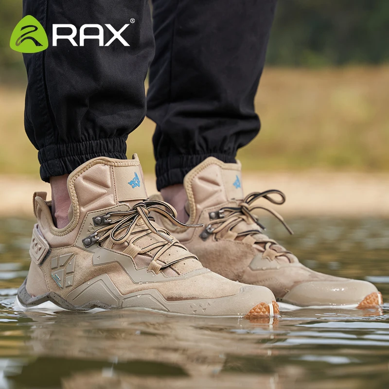 RAX Men Women High Top Hiking Shoes 2020 Durable Waterproof Anti-Slip Outdoor Climbing Trekking Shoes Military Tactical Boots