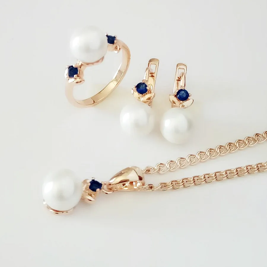 Комплект ювелирных изделий из искусственного жемчуга Новый Модный Ювелирный