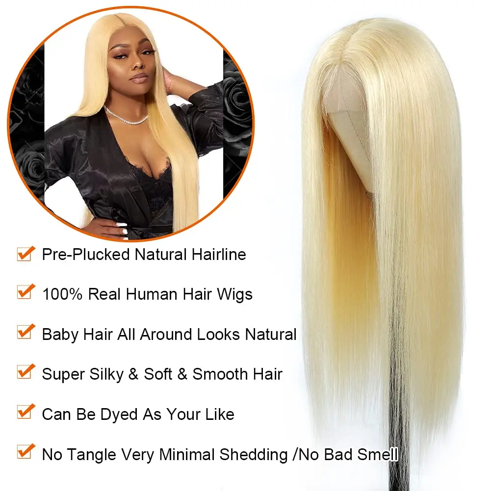 613 бразильский прямой парик из человеческих волос медового цвета светлого 13x4