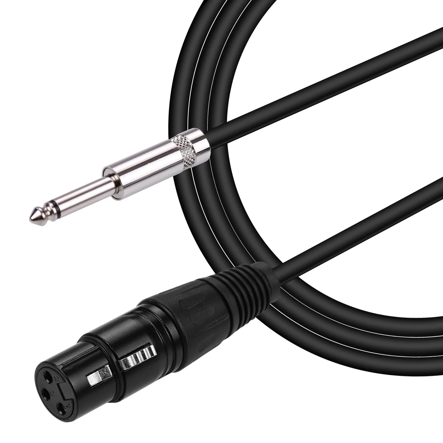 

Ggiant XLR Microphone Cable Female Connector to 1/4 Inch TS Mono Plug Cables Audio Cords 5m/16.4ft