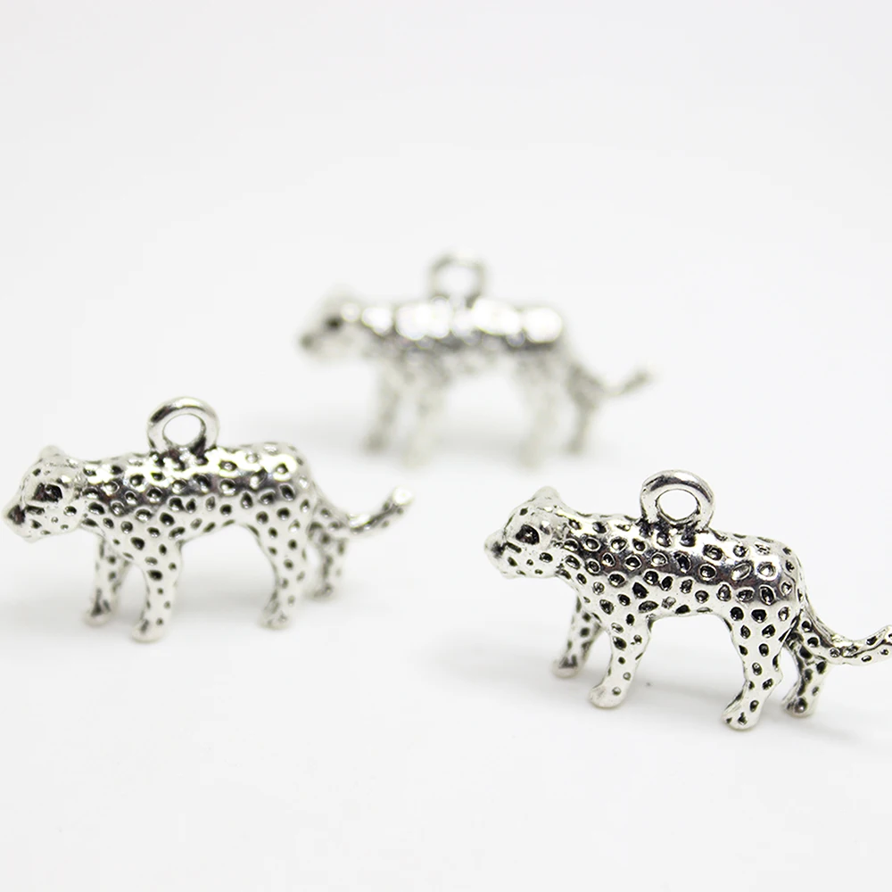 

15Pcs/Lot--30x7mm Antique Silver Gold Tone 3D 14x25x5mm leopard Charms Pendant For Necklace Earring Diy Jewelry Making