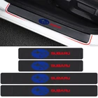 4 шт. наклейки из углеродного волокна на порог двери автомобиля для Subaru Forest outback Human Lion XV Impreza WRX WRC STI BRZ защитные наклейки