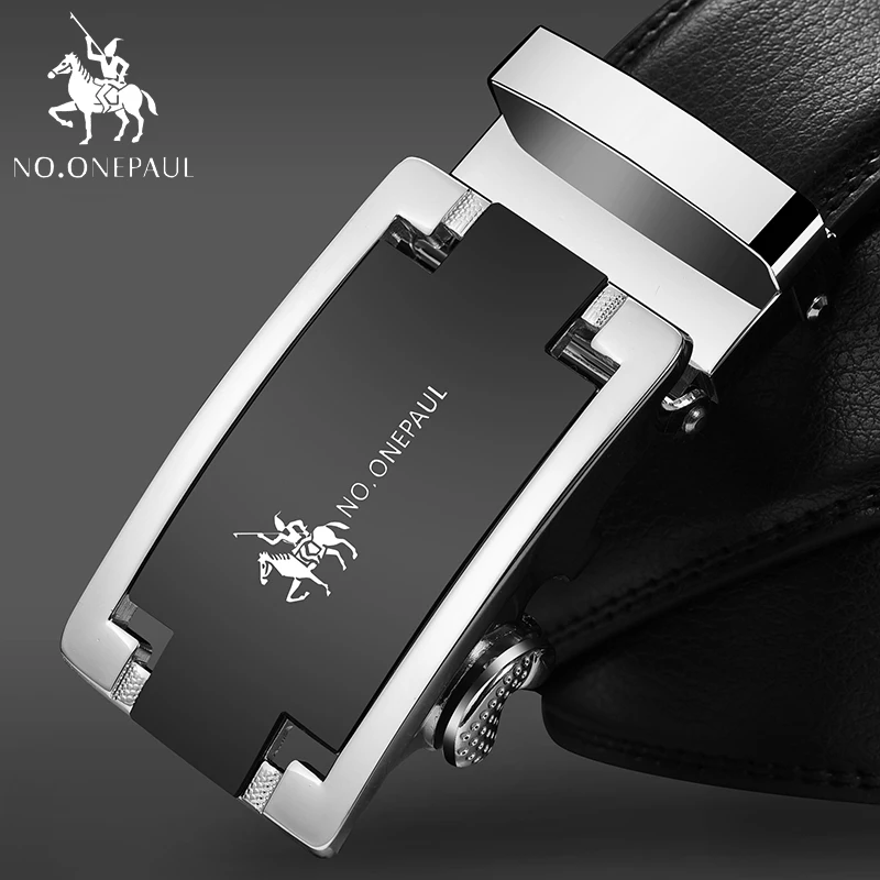 FA S NO. ONEPAUL, роскошный бренд, мужской из натуральной кожи, ремни для мужчин, высокое качество, ремень, автоматическая пряжка, черные, широкие пояса - Цвет: FA S