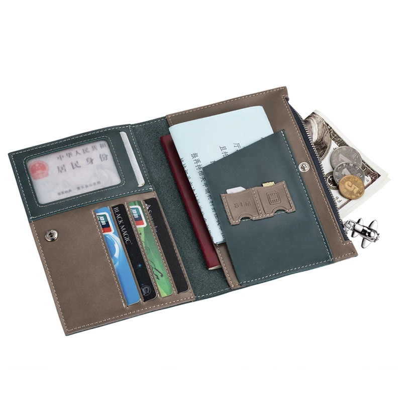 Men Passport Wallet Holder Credit Card Holder RFID Coin Purse Ticket Card Bags Case ID Holders Wallets Mens Travel Accessories