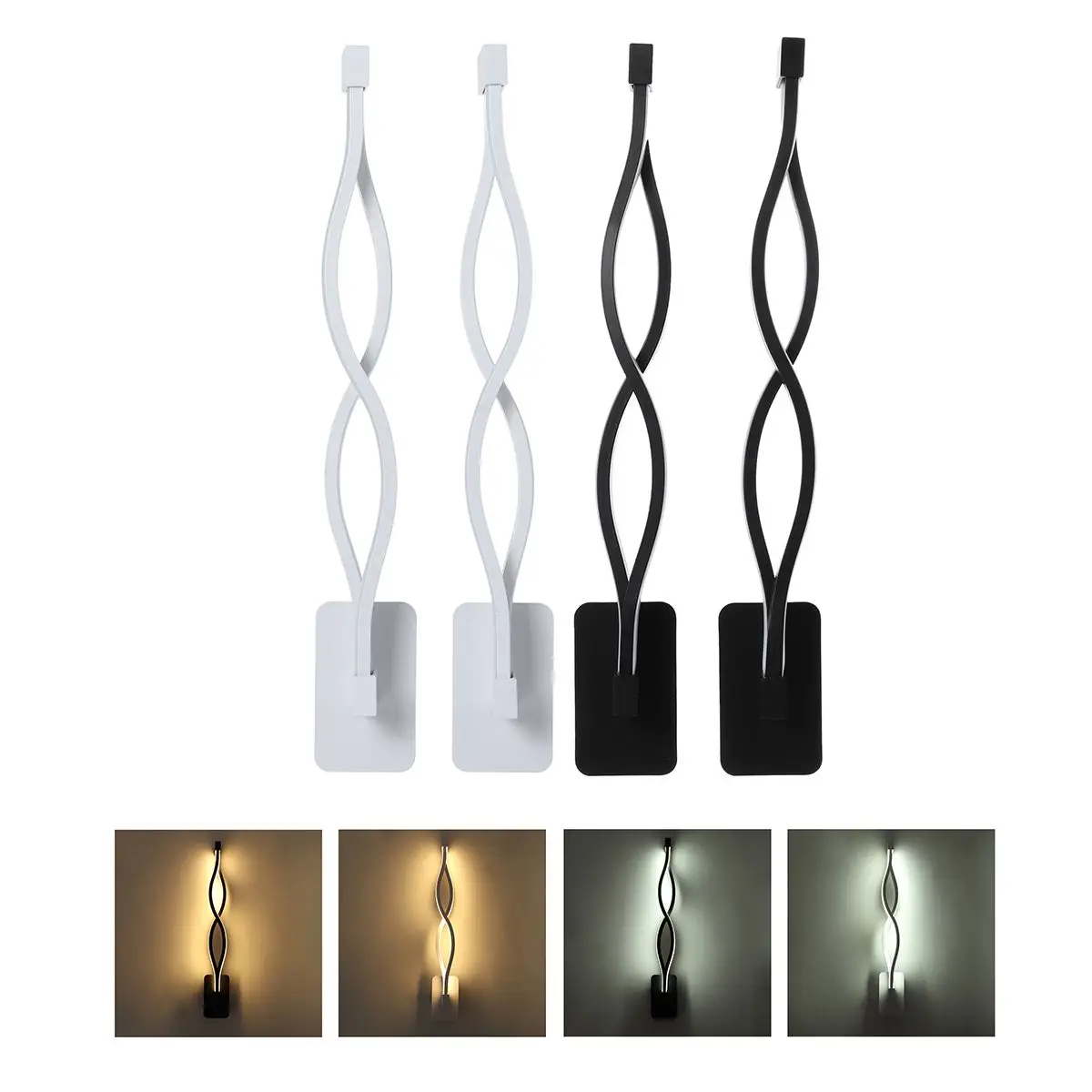 

2PCS Wall Mounted Led Wall Lamp Bathroom Living Room Loft AC85-265V Iron Painted Modern Black Wall Light Bedroom Light Fixture