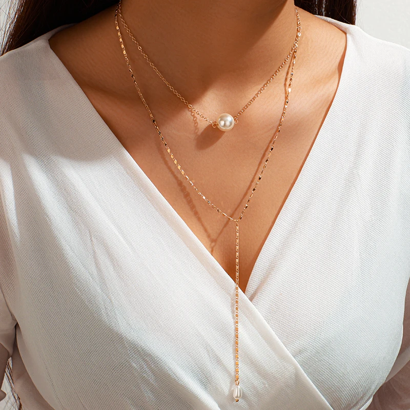 Tocona элегантная жемчужная подвеска на золотой цепочке ожерелья ювелирные изделия