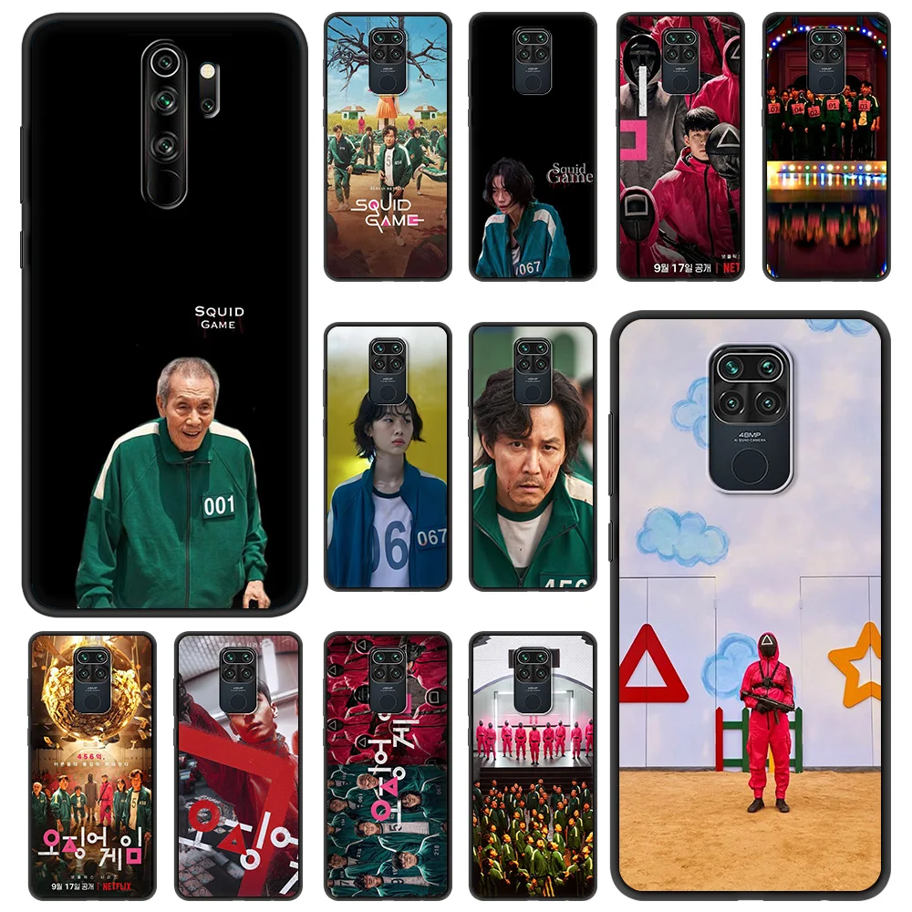 

TV Show Squid Game Shockproof Fundas Phone Case For Redmi Note 7 8 8T 9 8A 9 9A 9C Note 9S 10 Pro Soft Silicon Cover Shell Coque