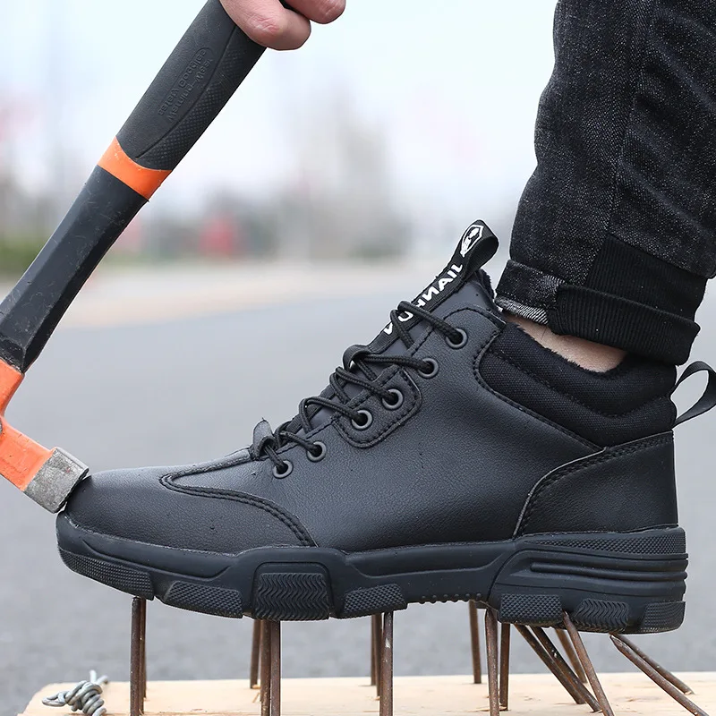 Construction Work Safety Boots Winter Waterproof Steel Toe Shoes Men Anti-smash Anti-puncture Indestructible | Обувь
