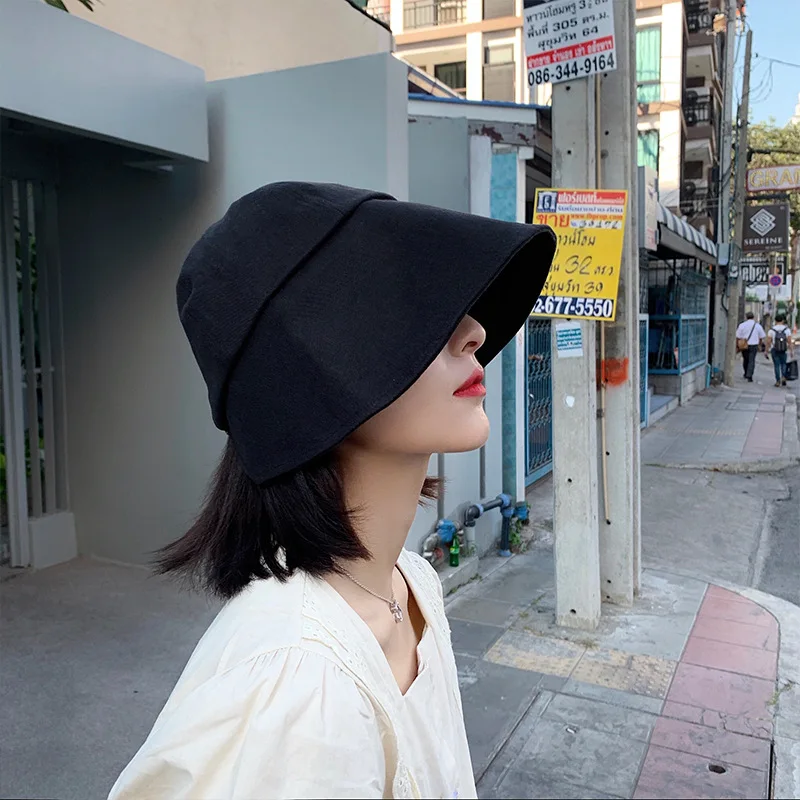 Шляпа Женская корейская модная универсальная японская черная шляпа летняя