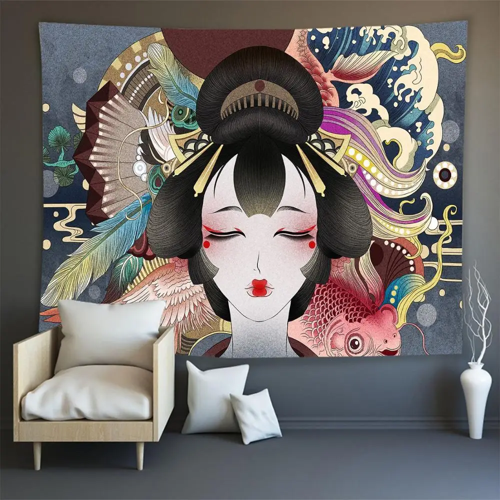 Японский подвесной гобелен с принтом волн канагава Кит арагана настенные